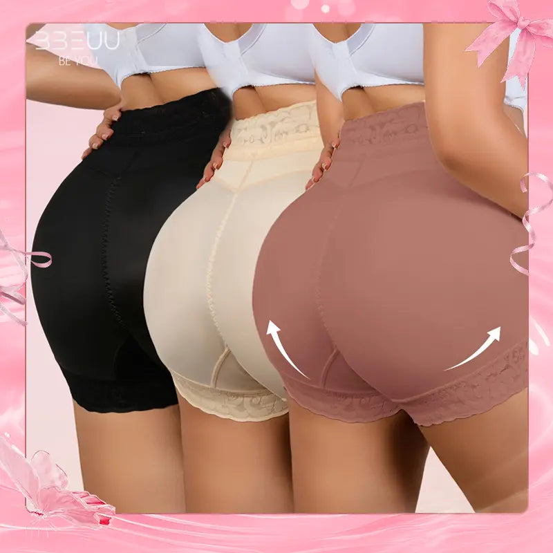 BBEUU Women'S High Waist Shapewear Panty (3Pcs) - Anti-Slip Silicone Band, Stretchy Breathable Seamless, Tummy Control Butt Lifting, Minimalist Basic Womenswear with Multi Colors for Everyday Confidence