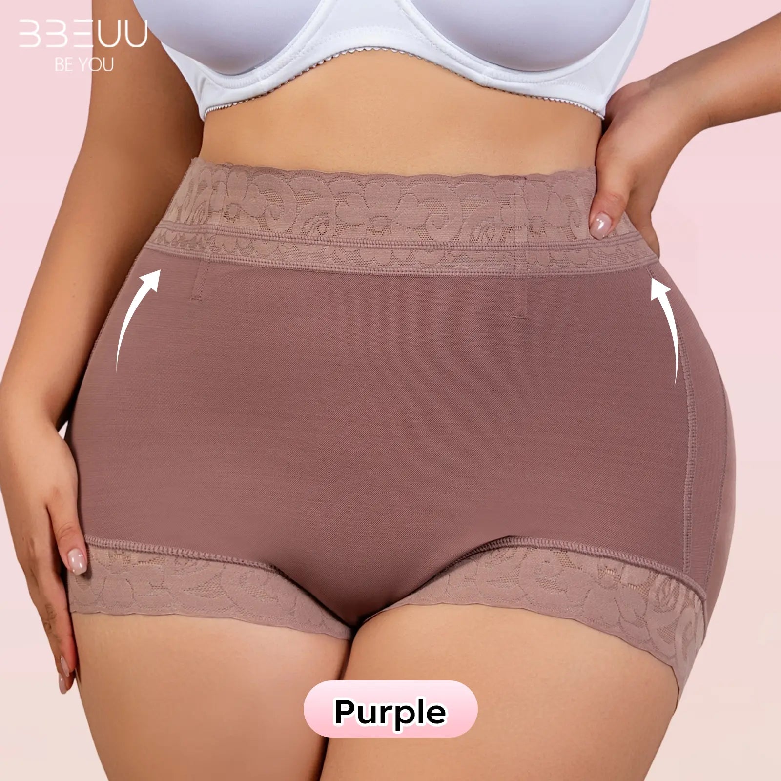 BBEUU Women'S High Waist Shapewear Panty (3Pcs) - Anti-Slip Silicone Band, Stretchy Breathable Seamless, Tummy Control Butt Lifting, Minimalist Basic Womenswear with Multi Colors for Everyday Confidence