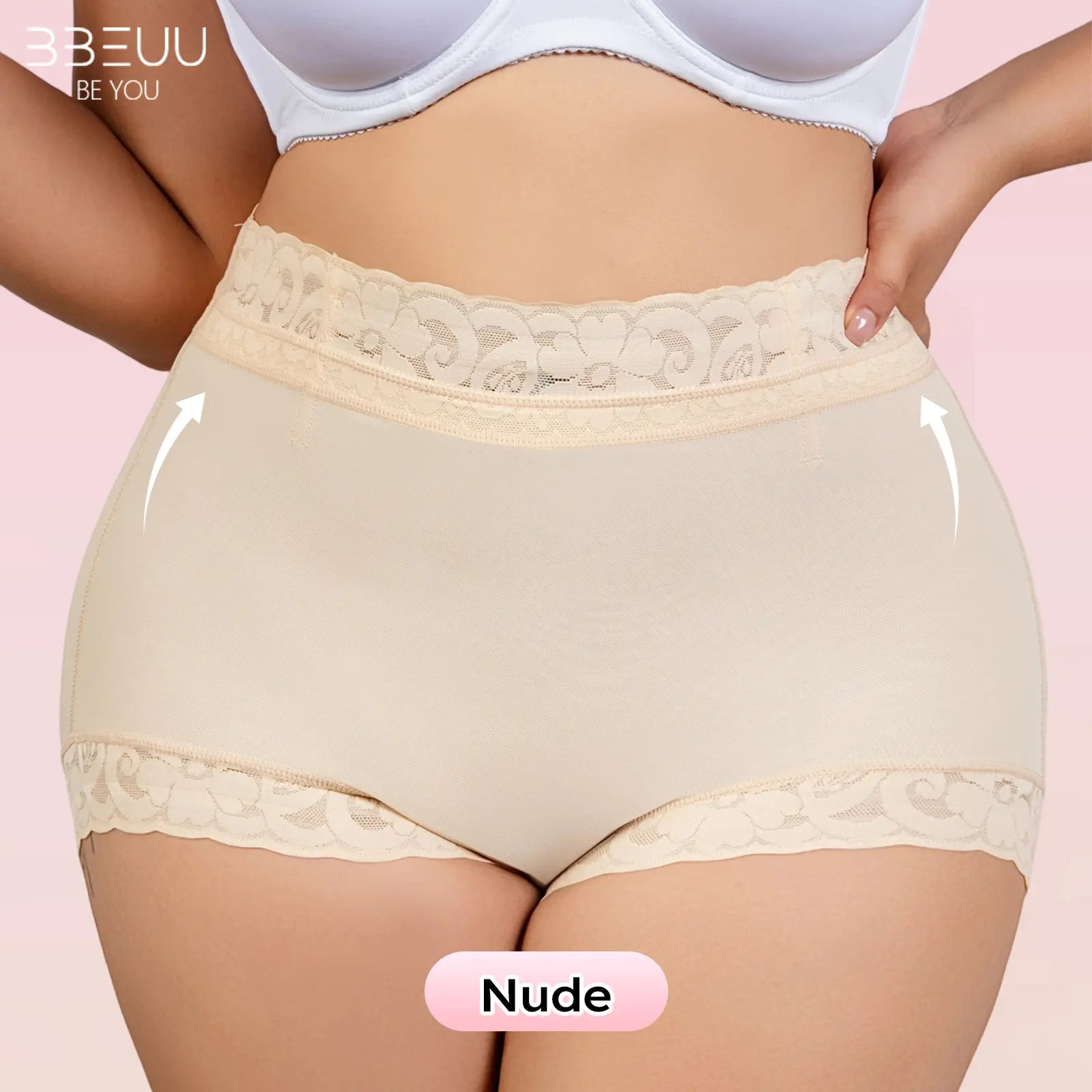 BBEUU Women'S High Waist Shapewear Panty (3Pcs) - Anti-Slip Silicone Band, Stretchy Breathable Seamless, Tummy Control Butt Lifting, Minimalist Basic Womenswear with Multi Colors for Everyday Confidence