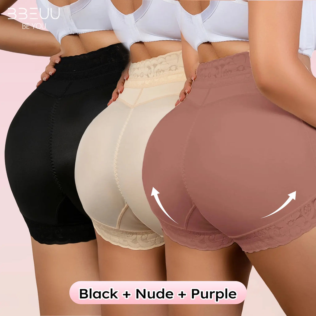 BBEUU Women'S High Waist Shapewear Panty (3Pcs) - Anti-Slip Silicone Band, Stretchy Breathable Seamless, Tummy Control Butt Lifting, Minimalist Basic Womenswear with Multi Colors for Everyday Confidence